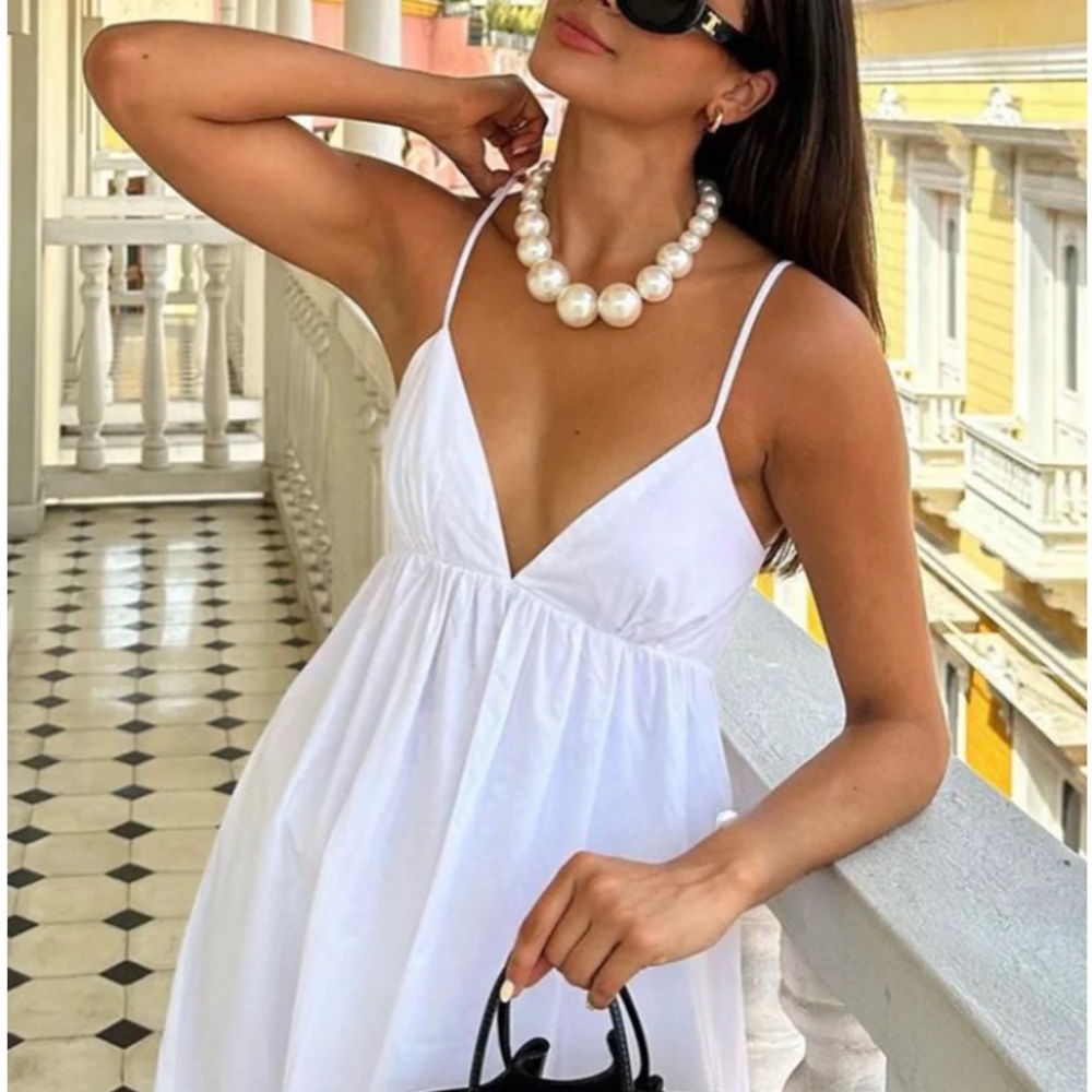 (New!) Commense Coastal Cowgirl Open Back Long Dress | Size S | White